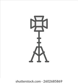 Camera Lighting filled outline icon, Lighting colour line illustration
