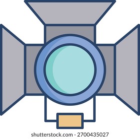camera lighting linear color icon design