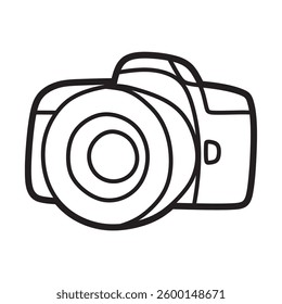 camera line art black and white vector