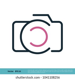 Camera Line Art C letter Icon Vector Logo Template Illustration Design. Vector EPS 10.