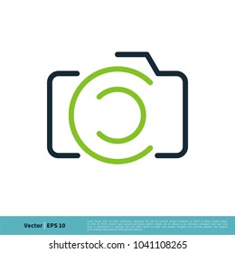 Camera Line Art C letter Icon Vector Logo Template Illustration Design. Vector EPS 10.