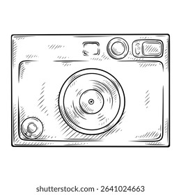 camera line art drawing illustration