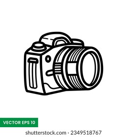 Camera line art icon design vector