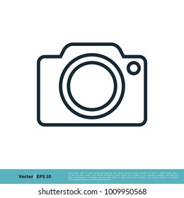 Camera Line Art Icon Vector Logo Template Illustration Design. Vector EPS 10.