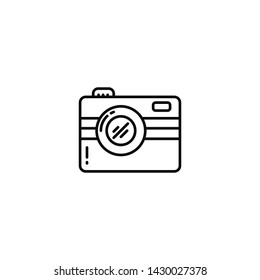 Camera line art for summer icon vector