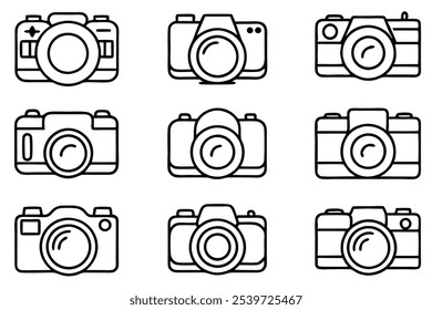 Camera Line Art Unique Clean Detailed Illustration
