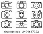 Camera line art unique drawing intricate details