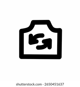 camera line art vector icon swapping positions