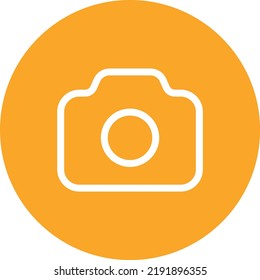 Camera line circle icon vector image. Can also be used for web apps, mobile apps and print media.