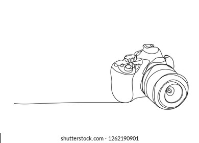 Camera ,line Drawing Style, Vector Design