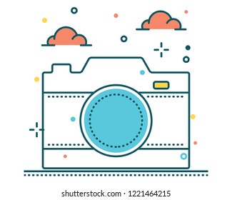 camera line filled icon illustration vector,camera illustration vector,camera line filled website icon illustration vector