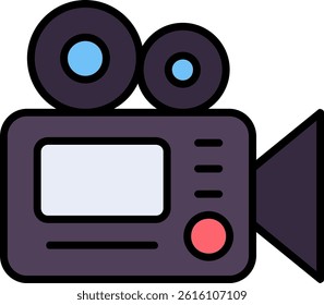 Camera Line Filled Vector Icon Design