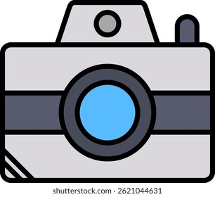 Camera Line Filled Vector Icon Design