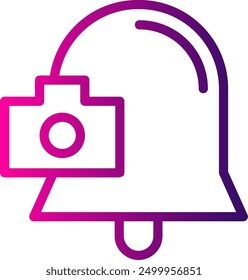 Camera Line Gradient Vector Icon Design