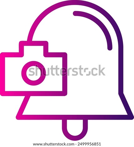 Camera Line Gradient Vector Icon Design