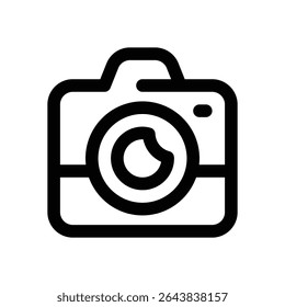 camera line icon. Clean and minimalist vector icon for websites, mobile apps, presentations, and logos. Fully scalable and customizable for any project.