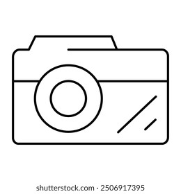 Camera Line Icon. Contact Icon Editable Stroke Vector Illustration