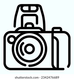 Camera line icon. Device to record photo vector illustration isolated on white. Photo camera outline style designed for and app. Eps 10.