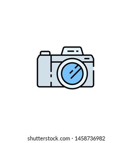 Camera line icon. Digital photography Symbol. Vector illustration.