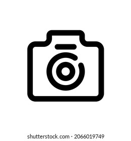 Camera line icon with editable strokes