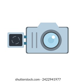 Camera line icon. Flash, snapshot, lens, film, photo, lens, zenith, frame. Vector icon for business and advertising