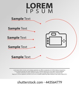camera line icon. camera infographics template