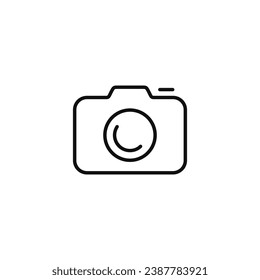 Camera line icon isolated on white background