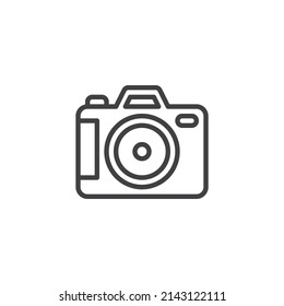 Icono de la línea de cámara. signo de estilo lineal para concepto móvil y diseño web. Icono de vector de contorno de cámara. Símbolo, ilustración del logotipo. Gráficos vectoriales