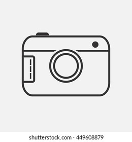 Camera Line Icon On Light Background