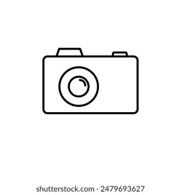 icono de línea de cámara, signo de contorno ilustración simple plana sobre fondo blanco..eps