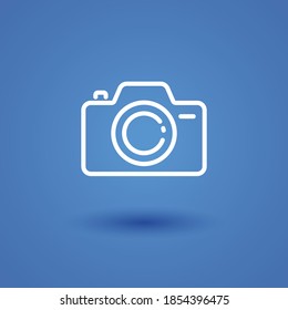 Camera line icon, outline vector illustration.