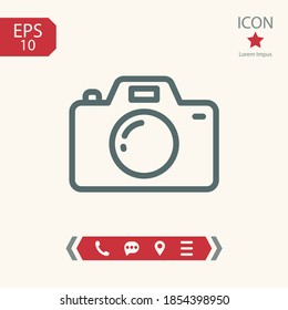 camera line icon, outline vector illustration.