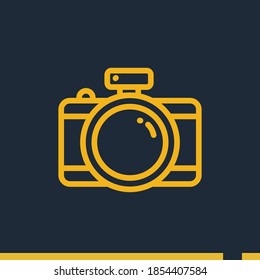 Camera line icon, outline vector illustration.