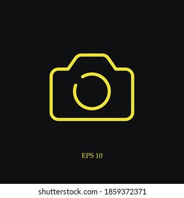 camera line icon, outline vector illustration.