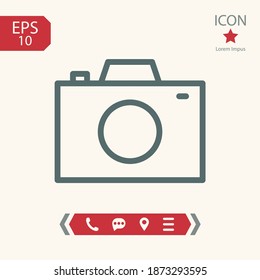 camera line icon, outline vector illustration.