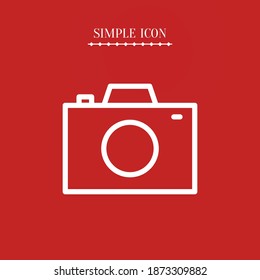 camera line icon, outline vector illustration.