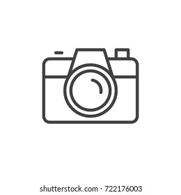 Camera line icon, outline vector sign, linear style pictogram isolated on white. Symbol, logo illustration. Editable stroke