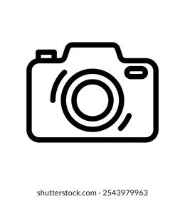 Camera line icon. Photo camera vector icon isolated on white background. Snapshot photography sign.Editable stroke