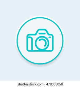 camera line icon, photography sign, vector illustration