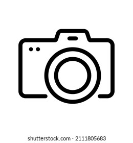 Camera line icon stroke vector photo outline logo. Photography pictogram camera web symbol