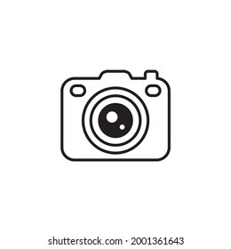 Camera line icon. Studio camera for photographer outline symbol. Vector isolated on white.