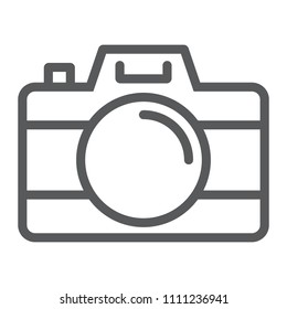 Camera line icon, travel and tourism, photo sign vector graphics, a linear pattern on a white background, eps 10.