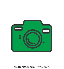 Camera line icon. Vector illustration on white background