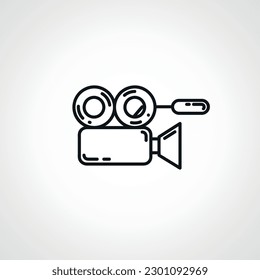 camera line icon. video camera outline icon.
