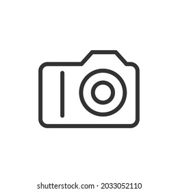 Camera line icon. Web symbol for web and apps. Sign design in outline style. Camera stroke object.