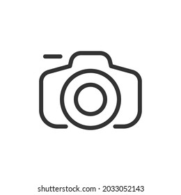 Camera line icon. Web symbol for web and apps. Sign design in outline style. Camera stroke object.