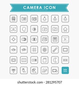 camera line icons