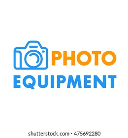 camera line logo element, photo equipment sign