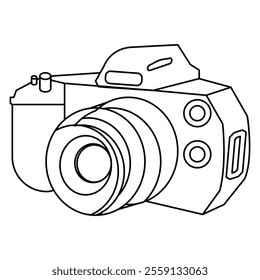 camera line art—perfect for logos, posters, digital designs, and creative projects. Download now for a clean, modern touch! Vector Illustration Concept.