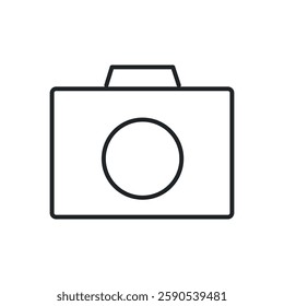 Camera line outline icon. Editable stroke
